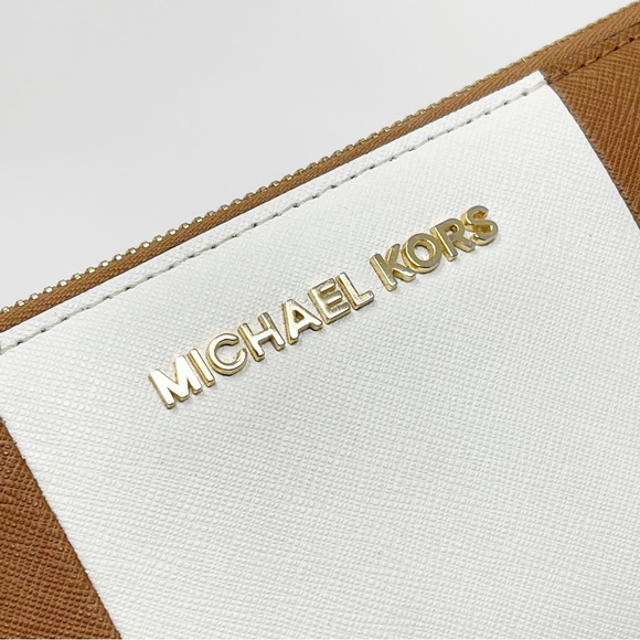 Michael Kors Jet Set Travel ZA Continental Wallet Color-Block Stripe Leather - Picture 6 of 11